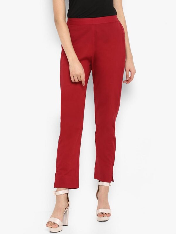 Maroon Pure Cotton Pant - Image 2